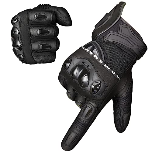 ILM Motorcycle Gloves for Men and Women Touchscreen Full Finger Motorbike Leather Gloves for BMX MX ATV MTB Riding Off-Road/Dirt Bike Gloves Road Racing Motorcycle Motocross Sports Gloves(Medium)