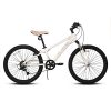 Hiland 24 Inch Kids Mountain Bike Shimano 7-Speed for Youth with Aluminum Alloy Frame Suspension Fork Commuter City Bicycle White