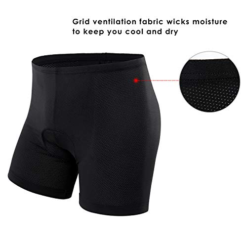 Padded Bike Shorts for Mens - Ohuhu 3D Padded Cycling Bicycle Underwear Black