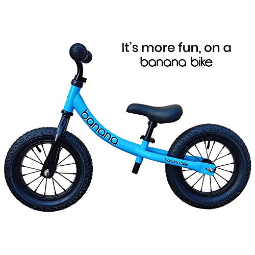 Banana GT Balance Bike - Lightweight Toddler Bike for 2, 3, 4, and 5 Year Old Boys and Girls – No Pedal Bikes for Kids with Adjustable Handlebar and seat – Aluminium, Air Tires - Training Bike (Blue)