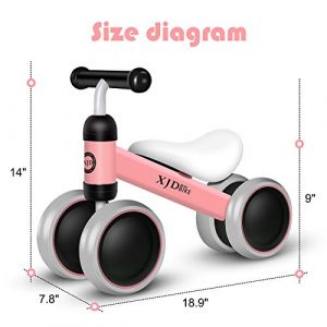 XJD Baby Balance Bikes Bicycle Baby Toys for 1 Year Old Boy Girl 10 Month -24 Months Toddler Bike Infant No Pedal 4 Wheels First Bike or Birthday Gift Children Walker, Pink