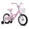 CYCMOTO 18 Inch Girls Bike for 5 6 8 9 Years Old Girls with Training Wheels and Kickstand, Kids Bikes with Basket, Hand Brake and Coaster Brake, Pink