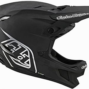 Troy Lee Designs Adult | BMX | Downhill | Mountain Bike | Full Face D4 Carbon MIPS Stealth Helmet (Medium, Black/Silver)