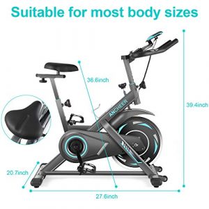 ANCHEER 45Lbs Exercise Bike,Indoor Cycling Stationary Bike with Heart Rate Monitor,Tablet Holder for Home Cardio Workout Bike Training