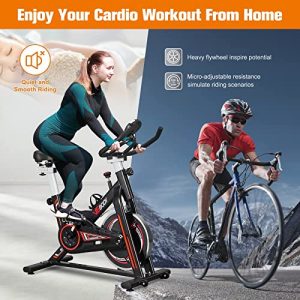 VIGBODY Stationary Exercise Bike Indoor Cycling Bike for Cardio Workout, with Comfortable Seat Cushion, LCD Monitor for Home Training Proform Bike