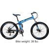 Eurobike 26 in Mountain Bike Folding Bicycle 21 Speed 3 Colors (Blue)