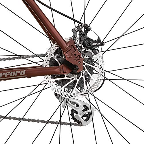 Hiland Road Hybrid Bike Urban City Commuter Bicycle with Disc Brake for Men Comfortable Bicycle 700C Wheels 24 speeds Bikes Red 57cm