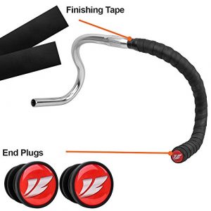 BV EVA Road Bike Handlebar Tapes, Bicycle Bar Tape, Cycling Handle Wraps – 2 Rolls per Set (Black)