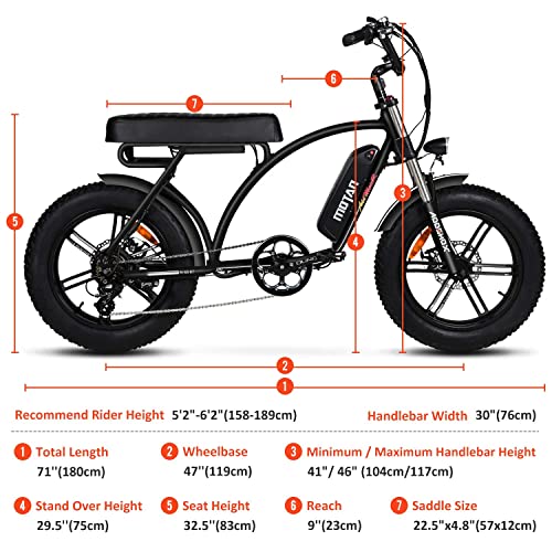 Addmotor 20" 750W Cruiser Electric Bikes for Adults, 48V Removable Battery Electric Bicycle, 45-55 Miles 7 Speed Pedal Assist Ebike, Motan M-60 R7 E-Bike Urban Snow Commuter (Dark)