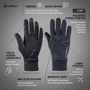 TrailHeads Men's Power Stretch Touchscreen Running Gloves - Large