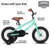 JOYSTAR 14 Inch Kids Bike for Boys Girls 3 4 5 Years Old Ages Toddler Bicycle with Training Wheels Children Bikes with Foot Brake BMX Style Green
