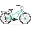 sixthreezero Around The Block Women's Beach Cruiser Bicycle, 3-Speed, 24" Wheels, Mint Green