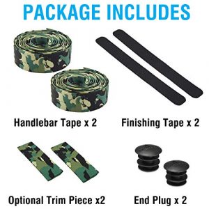 Marque Camouflage Road Bike Handlebar Tape – 2PCS per Set (Black/Green)