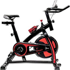 FRP Indoor Stationary Bike with 22 LB Flywheel, Exercise Bike Stationary for Home Gym with Digital Monitor, 285 LB Max RED