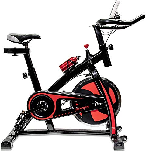 FRP Indoor Stationary Bike with 22 LB Flywheel, Exercise Bike Stationary for Home Gym with Digital Monitor, 285 LB Max RED