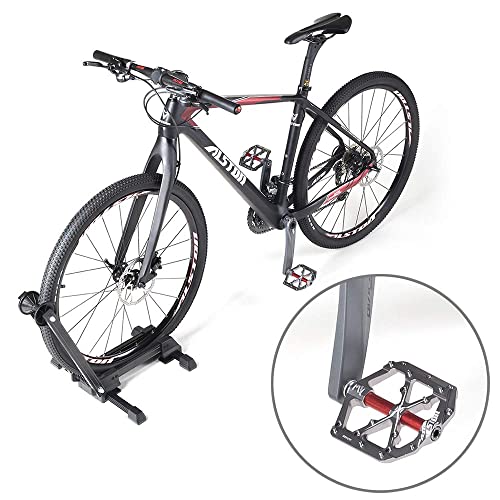 Alston 3 Bearings Mountain Bike Pedals Platform Bicycle Flat Alloy Pedals 9/16" Pedals Non-Slip Alloy Flat Pedals