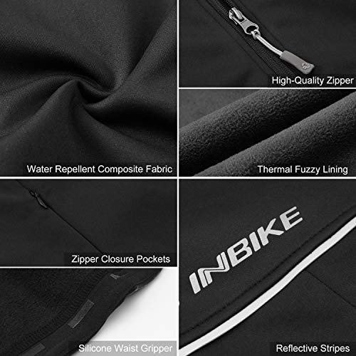 INBIKE Winter Men's Fleeced Athletic Jacket Soft Shell Coat Windbreaker Thermal Tech Clothing (XL, TJJ)