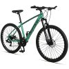 Neffice Mountain Bike Mens 27.5 Inch Wheels 24 Speed Drivetrain, High-Strength Aluminum Frame, Trigger Shift, All-Terrain Bicycle (Green)