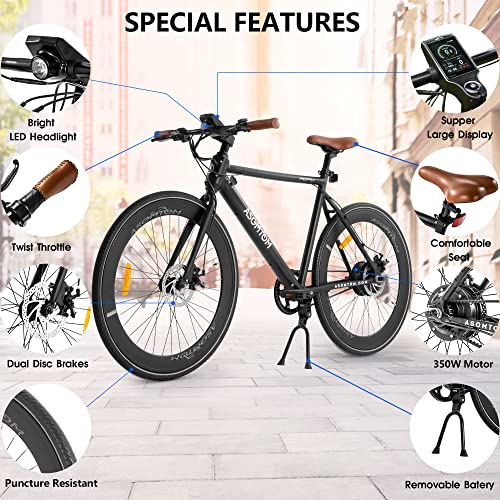 Electric Bike for Adults 27.5" Electric Bicycle with Max Speed 20MPH, Urban Ebike for Men and Women Commuter Bike with Larger LCD Display, 5 Speed PAS
