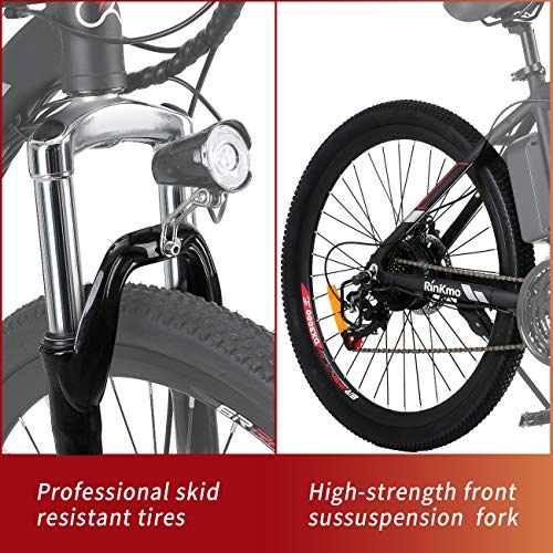 Electric Bike,Electric Mountain Bike for Adult,26''Electric Bicycle with Powerful Motor, 36V 10Ah Battery,Professional 21 Speed Gears Disc Brakes Aluminum E-Bike