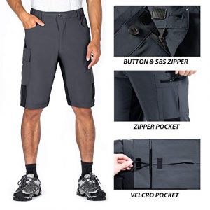 Cycorld Mountain-Bike-Shorts-Mens-Padded MTB Biking Baggy Cycling Short Padding Liner with Zip Pockets(Grey,Medium)