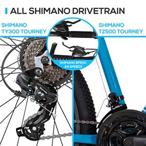 Hiland Aluminum Mountain Bike,All Shimano Drive Train, 24 Speeds,26 inch Wheels, with Disc Brake,3 Sizes for Men Mens Bikes