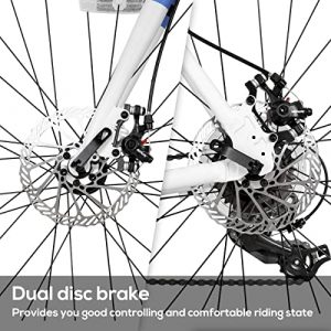 Hiland Aluminum Road Bike, All Shimano Drivetrain 21 speeds, Disc Brake with 700C Wheels for Men, Mens Road Bicycle