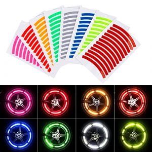 24 Pcs Reflective Wheel Rim Stripe Decal for Bicycle Motorcycle Wheels Car Cycling Bike Night Reflective Safety Decoration Stripe Universal Rim Reflective Stickers for 12''-24" Balance Bike (Pink)