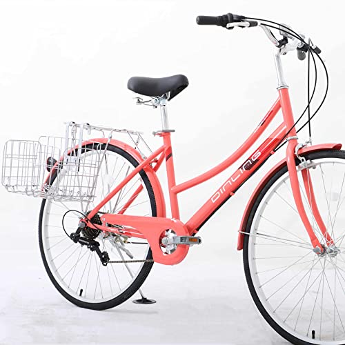 MALIBU BUM 26" Wheels Shimano 7 Speed Cruiser Bike Women's Beach Cruiser Bike (A-Red)