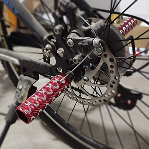 Mantain 4 PCS Bike Pegs 4" Length Aluminum Alloy Cylinder Anti-Skid Special Design Bicycle Foot Pegs Fit 3/8 inch Axles (Red)