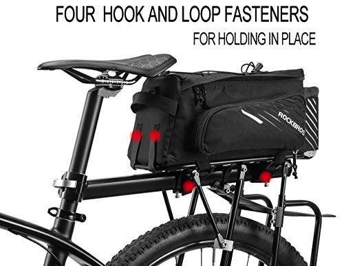 ROCKBROS Bike Trunk Bag Bicycle Rack Rear Carrier Bag Commuter Bike Luggage Bag Pannier With Rain Cover