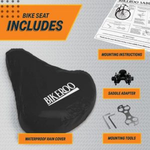 Bikeroo Comfortable Bike Seat Cushion for Men & Women - Compatible with Peloton, Exercise or Road Bikes - Bicycle Saddle Replacement Seats with Extra Wide Comfort