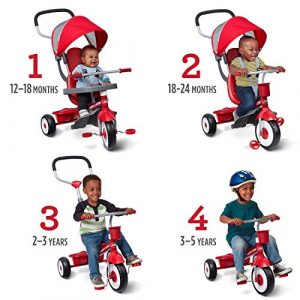 Radio Flyer 4-in-1 Stroll 'N Trike, Red Toddler Tricycle for Ages 1 Year -5 Years, 19.88