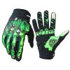 Skeleton Cycling Gloves Motorcycles Gloves Off-Road Vehicle MTB, Bicycle Gloves Shock Absorption Non-Slip Touch Screen Design,for Various Outdoor Sports (L, Green)