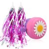 U-LIAN Kids Bike Bell and Streamers for Girls-1 Pack Bicycle Bell with 2 Pack Handlebar Streamers Scooter Tassels for Children's Bike Accessories