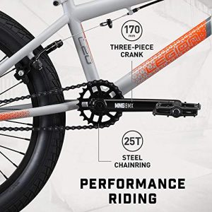 Mongoose Legion L20 Freestyle BMX Bike Line for Beginner-Level to Advanced Riders, Steel Frame, 20-Inch Wheels, Grey/Orange