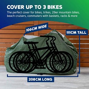 YardStash Bike Cover - Waterproof, Outdoor Bicycle Covers - Weatherproof, Reflective Tarp for Outdoor Storage, Bikes, Beach Cruisers, 29ers & Electric Bicycles - XXL