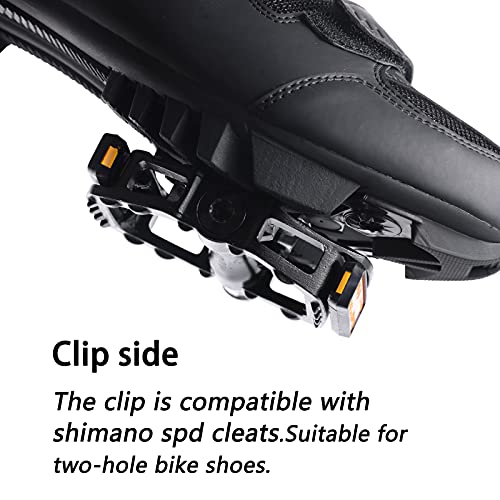 ZERAY Mountain Bike Pedals Sealed Clipless 9/16" Crank Compatible with Shimano SPD Cleats (Cleats Included)-Dual Platform Multi-Great for Road,Trekking,Touring,City Bike