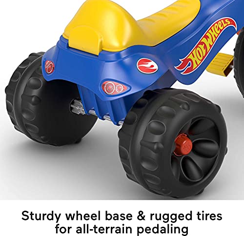 Fisher-Price Hot Wheels Tough Trike, Sturdy Ride-on Tricycle with Hot Wheels Colors and Graphics for Toddlers and Preschool Kids Ages 2-5 Years