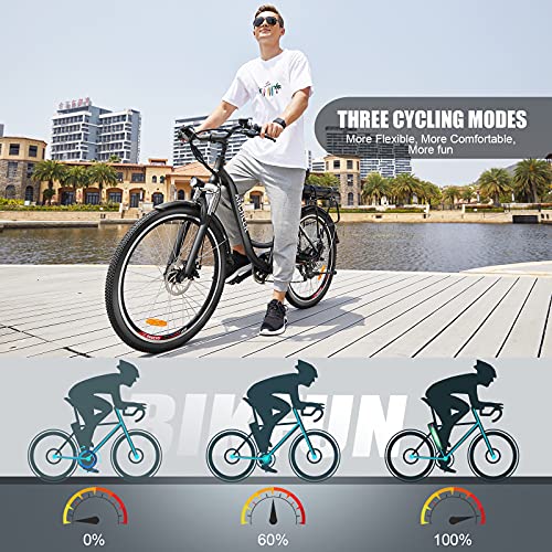 ANCHEER 26" Aluminum Electric Bike, Adults Electric Commuting Bicycle with Removable 12.5Ah Battery, Professional Derailleur with 6 Speed City Ebike