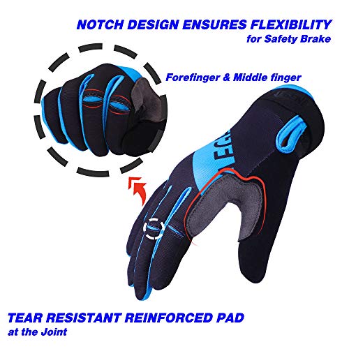 Aegend Adjustable Lightweight Cycling Gloves - Touch Screen, Anti-Slip Full Finger Mountain Bike Gloves - Breathable Sports Gloves for Biking, Workout - Unisex Motorcycle Gloves for Men/Women, L
