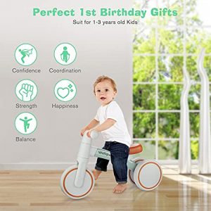 Welspo Baby Balance Bikes for 1 Year Old Boys Girls 12-36 Months Kids Cute Toddler First Bicycle Infant Walker Children No Pedal 3 Wheels Mini Bike Riding Toys Best Birthday Gift