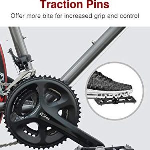 Puroma Mountain Bike Pedal Nylon Fiber Non-Slip 9/16 Inch Bicycle Platform Flat Pedals for Road Mountain BMX MTB Bike (Black)