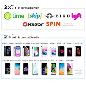 Scooty Flexible and Adjustable Phone Holder for Scooters and Bicycles (Compatible with iPhone 12/12 Pro Max/12 mini/11/11 Pro Max/X/XR/XS/8/7/6/6S, Galaxy S21/S21+ Ultra/Note20 & Lime, Bird, Spin)
