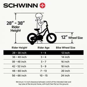 Schwinn Koen & Elm Toddler and Kids Bike, 12-Inch Wheels, Training Wheels Included, Teal