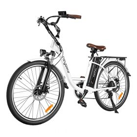 Heybike Cityscape Electric Bike for Adults 350W Electric City Cruiser Bicycle-Up to 40 Miles- Removable Battery, Shimano 7-Speed and Dual Shock Absorber, 26