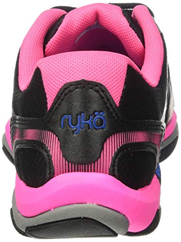 Ryka Women's Influence Cross Trainer, Black/Atomic Pink/Royal Blue/Forge Grey, 6 M US
