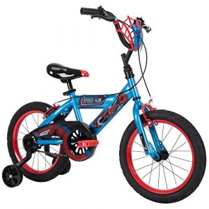 Huffy Marvel Spider-Man Kid Bike Quick Connect Assembly, Web Plaque & Training Wheels, 16