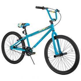 Hiland 24 inch BMX Bike Beginner-Level to Advanced Riders with 2 Pegs Steel Frame Blue
