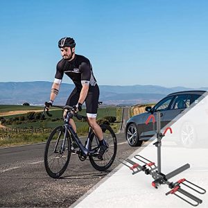 MARVOWARE Hitch Mounted Foldable 2-Bike Rack Platform Style Bicycles Carrier for Cars, Trucks, SUV with 2
